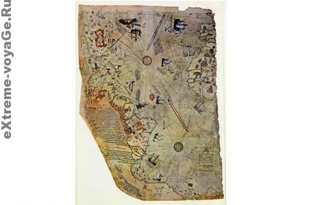 Сохранившийся обрывок карты Пири Рейса