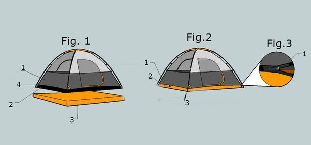 Конструкция туристической палатки с матрасом Aesent
