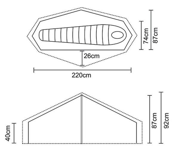 Размеры палатки Laser Ultra 1 Tent