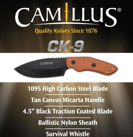 Нож с фиксированным лезвием Camillus CK-9 для выживания