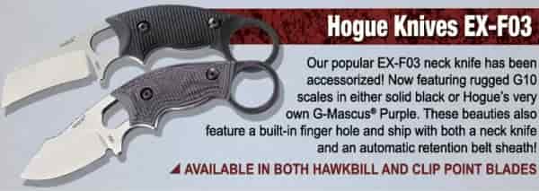 Промо изображение для новой серии резервных ножей Hogue EX-F03
