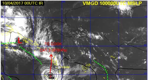 Штормовое предупреждение: тропический циклон Кук на Вануату