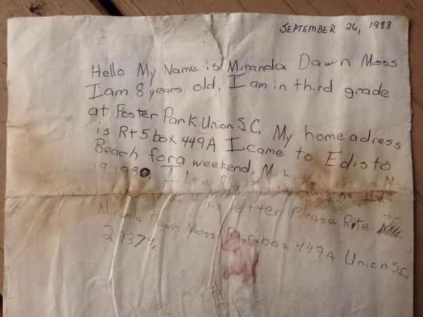 Письмо в бутылке найдено в США спустя 29 лет после отправления